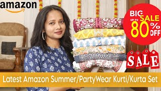 Latest Amazon Summer Special PartyOffice Wear KurtiKurta Set Haul  Ranjana R [upl. by Nothsa]