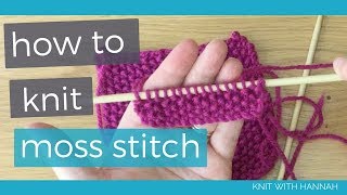 How To Knit Moss Stitch seed stitch [upl. by Lennard]