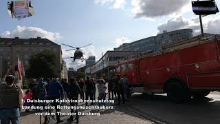 1 Duisburger Katastrophenschutztag Landung eines Rettungshubschraubers vor dem Theater Duisburg [upl. by Rasmussen372]