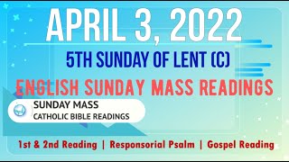 3 April 2022 English Sunday Mass Readings  5th Sunday of Lent C [upl. by Ayidah]