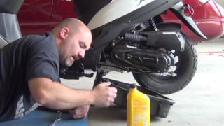 Project White Lighting 2 How to Properly Change The Oil In a 49cc Scooter [upl. by Chelsy]