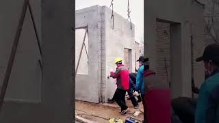 Cement wall installation process for cement house [upl. by Aisinoid]