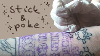 tattooing myself handpoke tattoo at home [upl. by Merrilee966]