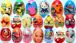 Play Doh Kinder Super Surprise Eggs Kinder huevo Dora Smurfs Hello Kitty Cars Disney by lababymusica [upl. by Tennies]