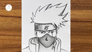 Kakashi Hatake drawing step by step  Anime drawing step by step  Easy drawing ideas for beginners [upl. by Maretz]