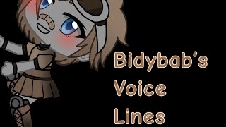 Bidybab’s Voice Lines  Gacha Life  FNAF SL [upl. by Lilias930]