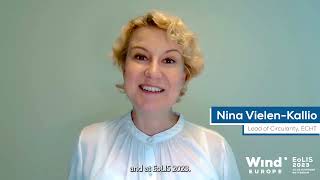 Nina VielenKallio from ECHT invites you to WindEurope EoLIS 2023 [upl. by Gery701]