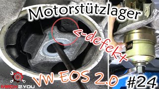 🛠️24 Motorstützlager beim VW EOS 20 wechseln  Gummi angebrochen  Motorlager defekt [upl. by Kcolttam]