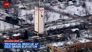 Worker falls while on top of downtown Frankfort Grainery [upl. by Dumond102]