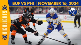 Rasmus Dahlin and Ryan McLeod Score in 52 Loss To Philadelphia Flyers  Buffalo Sabres Highlights [upl. by Fransisco]