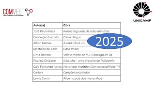 Lista de livros da Unicamp 2025 [upl. by Alekahs674]