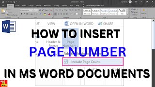 HOW TO INSERT PAGE NUMBER IN MS WORD DOCUMENTS [upl. by Ydniw]