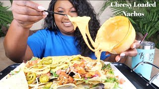 CHEESY LOADED NACHOS MUKBANG  EATING SHOW [upl. by Norit739]