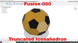 Truncated Icosahedron Soccer ball  Football  Easy in Fusion 360  No Math or Angles [upl. by Anirahs]