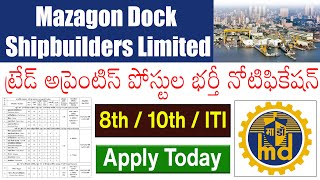 MDL Recruitment 2023 Telugu  Mazagon Dock Shipbuilders Limited Apprenticeship 2023  Apply online [upl. by Ariom]