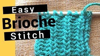 Brioche Stitch  Easy To Knit [upl. by Galateah]