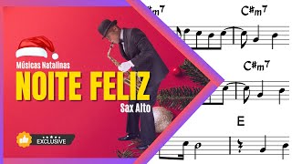 NOITE FELIZ  MÚSICAS NATALINAS  SAX ALTO PARTITURA [upl. by Enos]