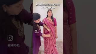 How to drap saree in different style drapingsaree draping drapingstyle saree [upl. by Ennovyhs830]