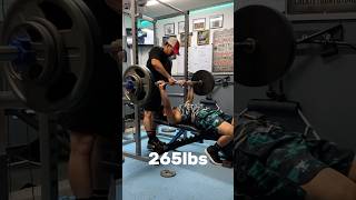 Bench Press 225lbs x 2 reps then some single repsbenchpress strength powerlifting chestworkout [upl. by Garate]