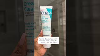 Cerave Acne Foaming Cream Cleanser for Acne prone skin acneproneskin cerave benzoylperoxide [upl. by Caitrin]