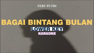 KARAOKE Feby Putri  Bagai Bintang Bulan LOWER KEY [upl. by Eiramanin487]