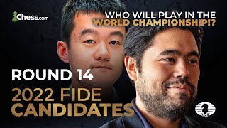 2022 FIDE Candidates  Hikaru vs Ding One Game To Become World Champion Challenger  RD1414 [upl. by Ahsuas]