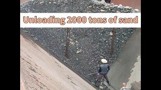 A complete barge unloading video watch to satisfying and relaxing  2000 tons of sand and rock [upl. by Ventre619]