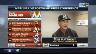 Don Mattingly  Miami Marlins at Pittsburgh Pirates 06082017 [upl. by Yrreb]