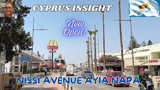 Nissi Avenue Ayia Napa Cyprus  What is Open in April [upl. by Droffats]