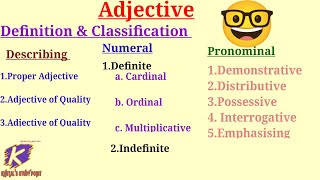 Adjective । Parts of Speech। Definition and Classification of Adjective। Basic English Grammar 😄 [upl. by Idac]