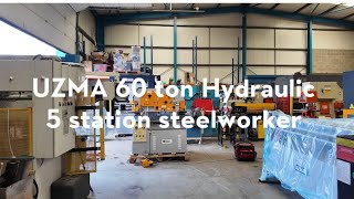 UZMA 60 ton hydraulic 5 station ironworker steelworker for sale [upl. by Ammon176]