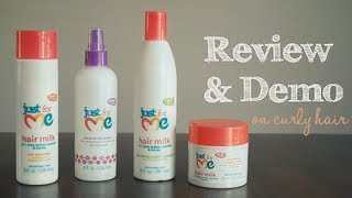 Just For Me Hair Milk Demo amp Review on Curly Hair [upl. by Clere]