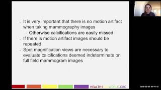 Breast Imaging Calcifications  module 6  Health4TheWorld Academy [upl. by Dav]