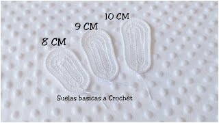 Suelas basicas a Crochet o Ganchillo diferentes tallas [upl. by Ches318]