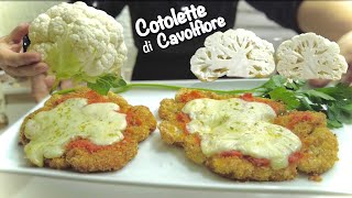 COTOLETTE DI CAVOLFIORE alla Pizzaiola LEGGERE al forno tutto a crudo 🥦 [upl. by Feeley343]