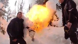 Snowmobile Burns and Explodes MUST WATCH [upl. by Tedi]