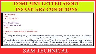 complaint letter about insanitary conditions [upl. by Anaeirb]