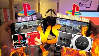 Xiaomi 15 vs iPhone 16 Pro Max PSP amp PS2 Emulation  Snapdragon 8 Elite vs A18 Pro  Oh wow [upl. by Eimar]