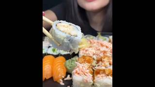 eating sushi 🍣 mukbang shorts shortsfeed viralshorts sushi mukbang youtubeshorts food asmr [upl. by Lannie582]