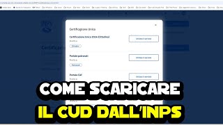 Come scaricare il CUD certificazione unica dal sito dellINPS [upl. by Rollo]