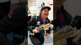 Celebrations in the 🇳🇿 dressing room 😍 T20WorldCup WhateverItTakes SAvNZ [upl. by Narcho]