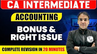 Bonus amp Right Issue  Accounting  CA Inter Revision  Dronacharya Series  Nitin Goel  CA Wallah [upl. by Rehpotsrihc]