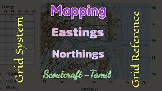 Grid System  Grid Reference  Eastings  Northings  Mapping  Scoutcraft  Tamil [upl. by Hedges]