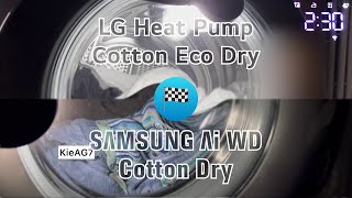 LG Heat Pump Dryer vs Samsung Ai WD  Cotton Dry [upl. by Whitman]