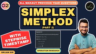 02  Simplex Method Part 2  Maximization Problem  MAKAUT PYQ  Slack Variable  Operation Research [upl. by Fianna]