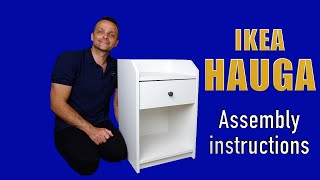 IKEA HAUGA Bedside table Assembly instructions  StepbyStep Guide [upl. by Tarrant]