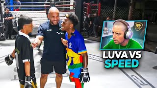 CORINGA REAGINDO A LUTA DO LUVA VS SPEED AO VIVO [upl. by Salohci932]