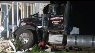 Tractor Trailer Plows Into House In Braintree [upl. by Whitson533]