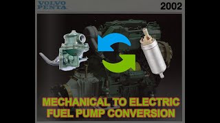 Volvo Penta 2002  Mechanical to electric fuel pump conversion [upl. by Anaoy]