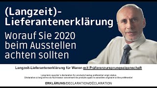 Lieferantenerklärung  einfach erklärt 2020 [upl. by Rossen608]